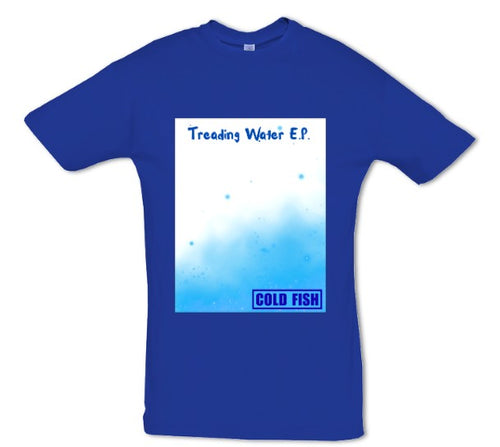 Blue t-shirt with 'Treading Water E.P.' cover deign.